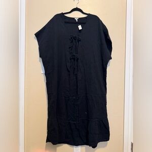 Aerie Black Eyelet V-Neck cover up